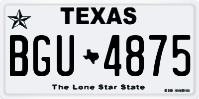 TX license plate BGU4875