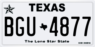 TX license plate BGU4877