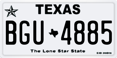 TX license plate BGU4885