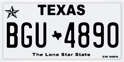 TX license plate BGU4890