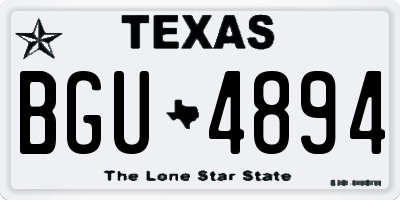 TX license plate BGU4894