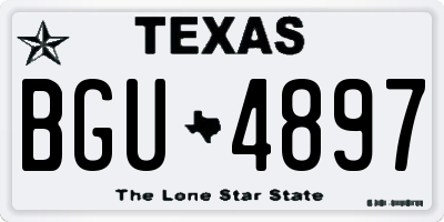 TX license plate BGU4897