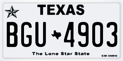 TX license plate BGU4903