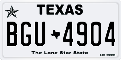 TX license plate BGU4904