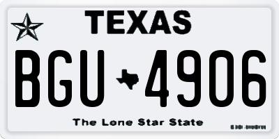 TX license plate BGU4906