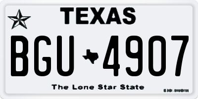 TX license plate BGU4907