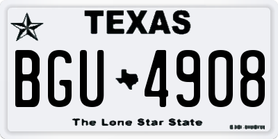 TX license plate BGU4908