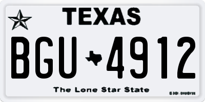 TX license plate BGU4912