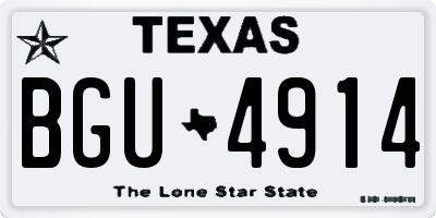 TX license plate BGU4914