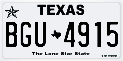 TX license plate BGU4915