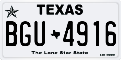 TX license plate BGU4916