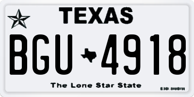 TX license plate BGU4918