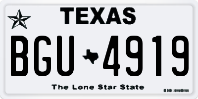 TX license plate BGU4919