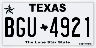 TX license plate BGU4921