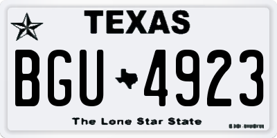 TX license plate BGU4923