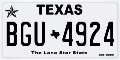 TX license plate BGU4924