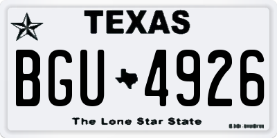 TX license plate BGU4926