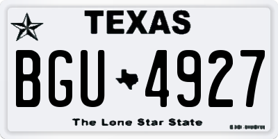 TX license plate BGU4927