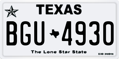 TX license plate BGU4930