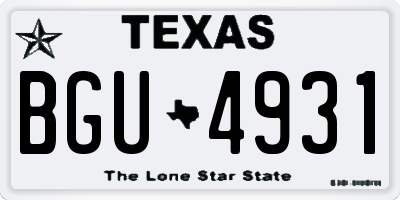 TX license plate BGU4931