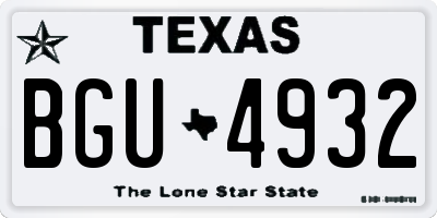 TX license plate BGU4932