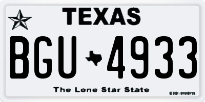 TX license plate BGU4933