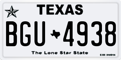 TX license plate BGU4938