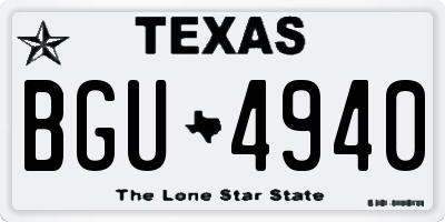 TX license plate BGU4940