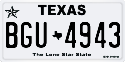 TX license plate BGU4943