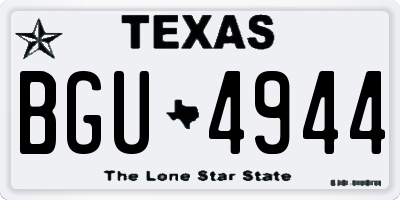 TX license plate BGU4944