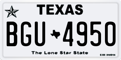TX license plate BGU4950