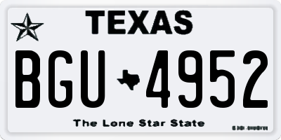 TX license plate BGU4952