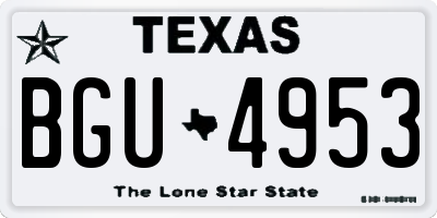 TX license plate BGU4953