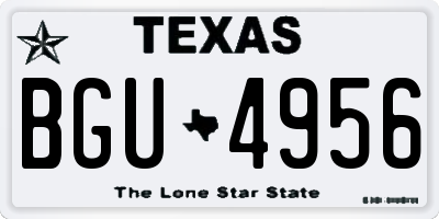 TX license plate BGU4956