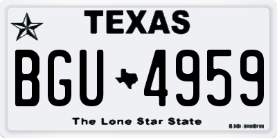 TX license plate BGU4959