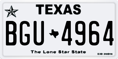 TX license plate BGU4964