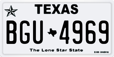TX license plate BGU4969
