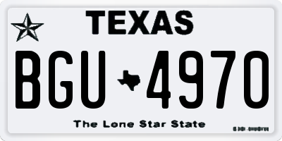 TX license plate BGU4970