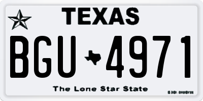 TX license plate BGU4971