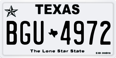 TX license plate BGU4972