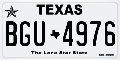 TX license plate BGU4976