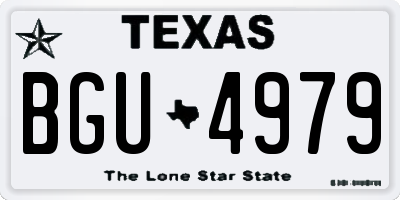 TX license plate BGU4979