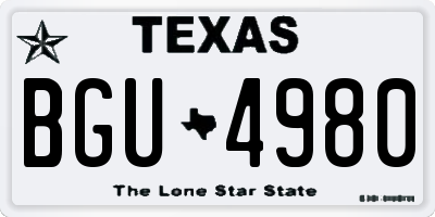 TX license plate BGU4980