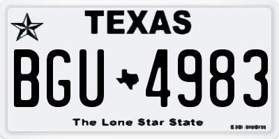 TX license plate BGU4983