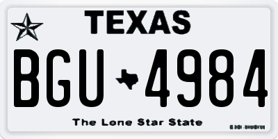 TX license plate BGU4984