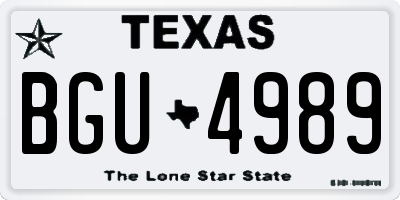 TX license plate BGU4989