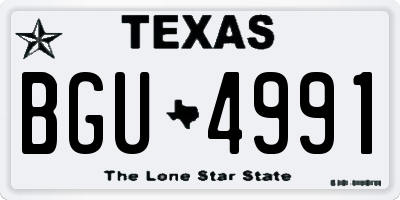 TX license plate BGU4991