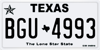 TX license plate BGU4993