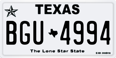TX license plate BGU4994