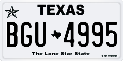 TX license plate BGU4995
